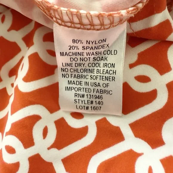 Jude Connally Mary Pat Dress M Small Orange Pink White Pockets Sleeveless - Picture 6 of 8